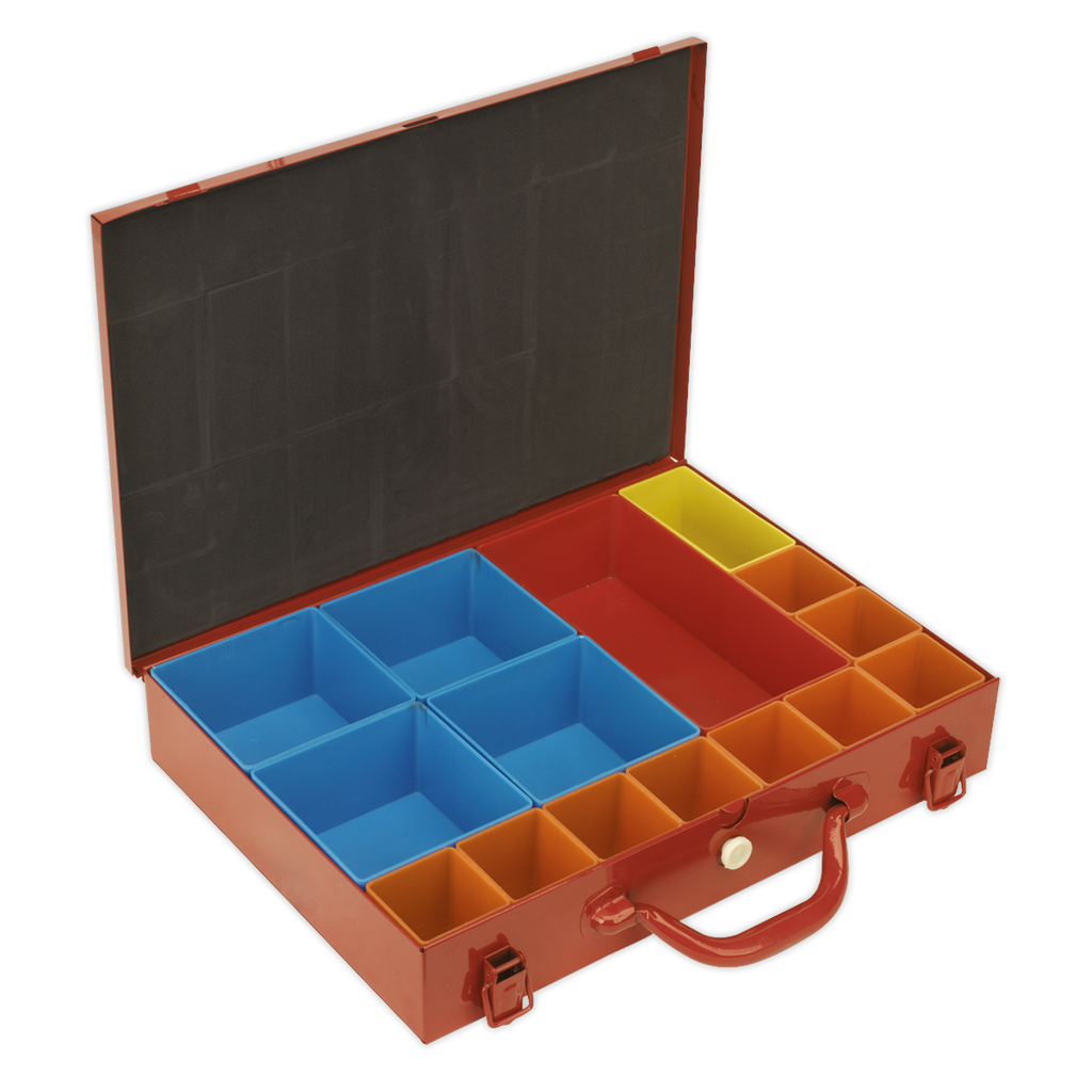 Metal Case with 15 Storage Bins APMC15