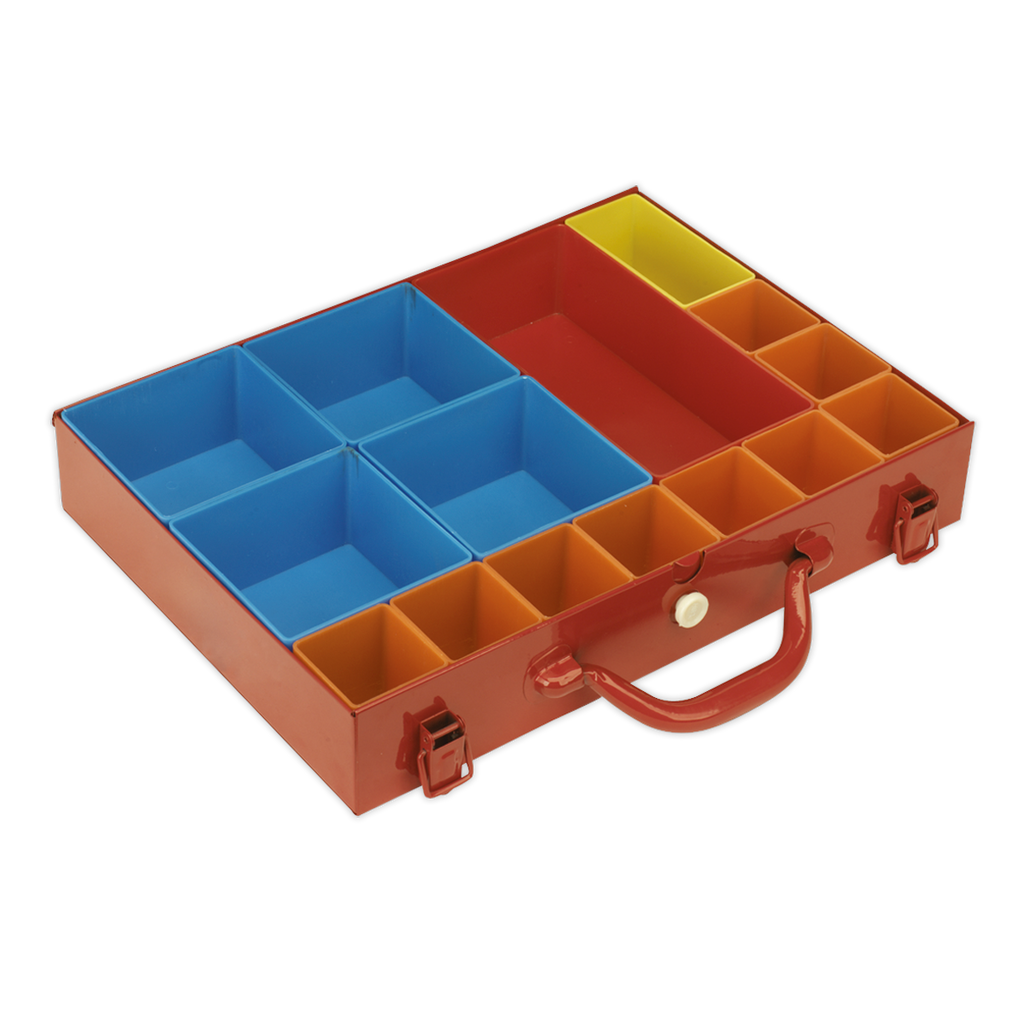 Metal Case with 15 Storage Bins APMC15