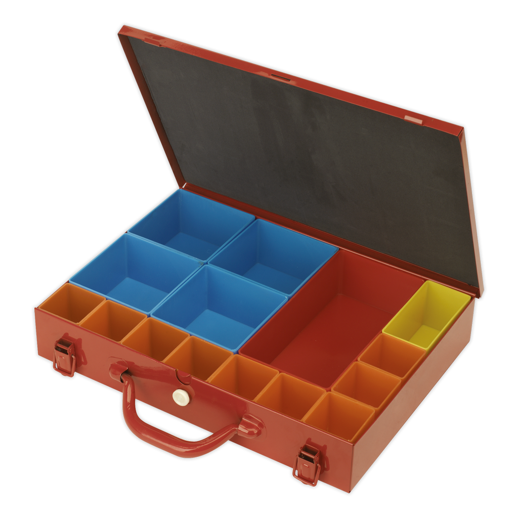 Metal Case with 15 Storage Bins APMC15