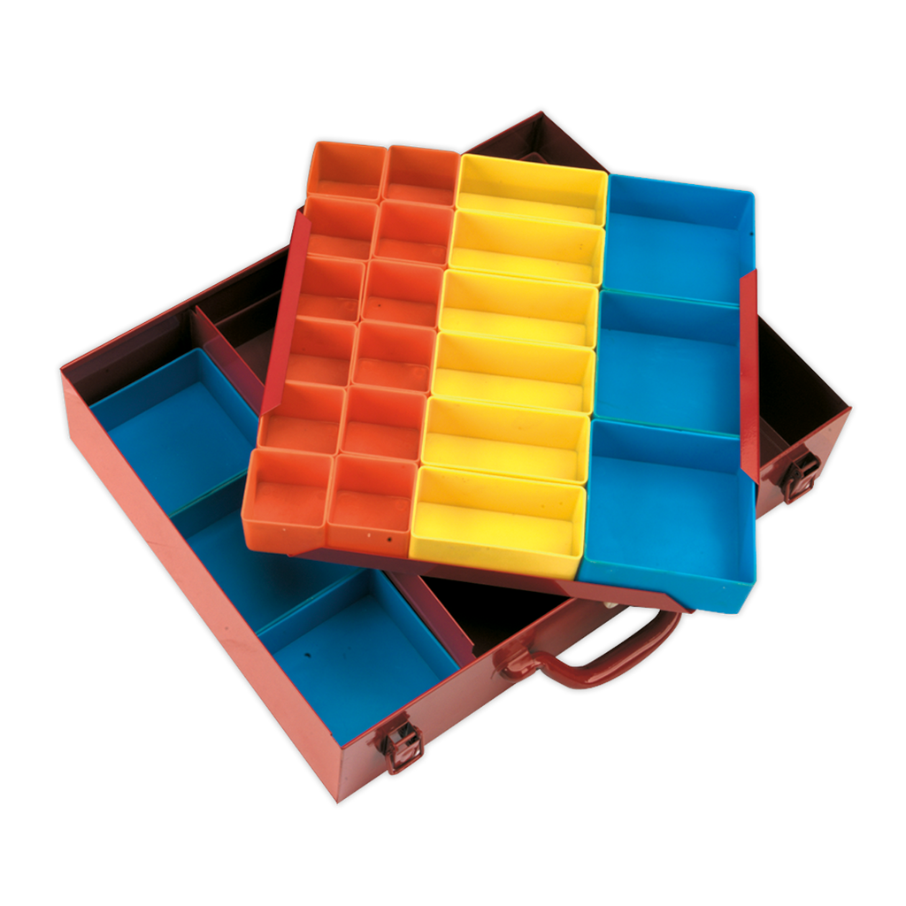 2-Layer Metal Case with 27 Storage Bins APMC27