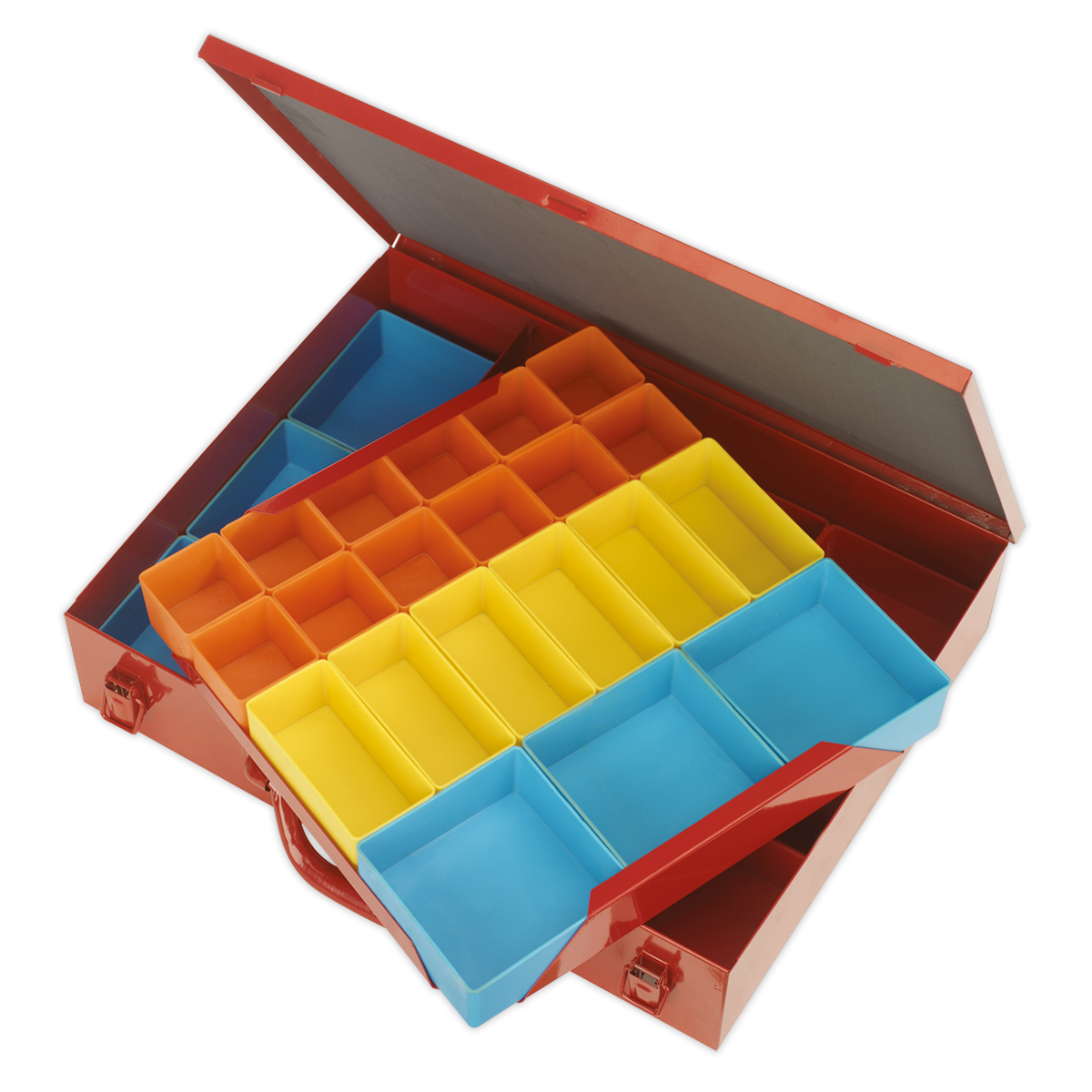 2-Layer Metal Case with 27 Storage Bins APMC27