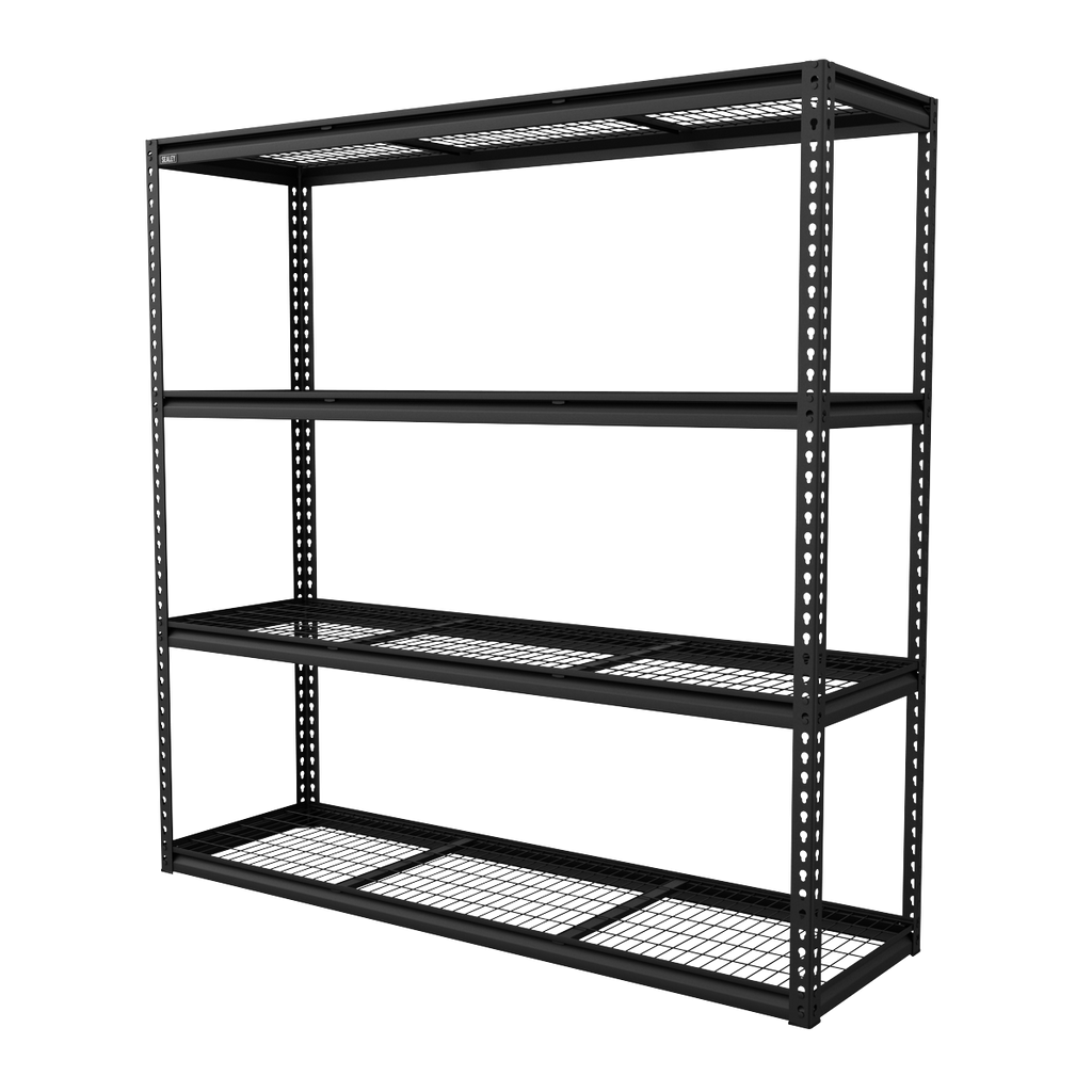 Heavy-Duty Modular Racking Unit with 4 Mesh Shelves 300kg Capacity Per Level APMR1