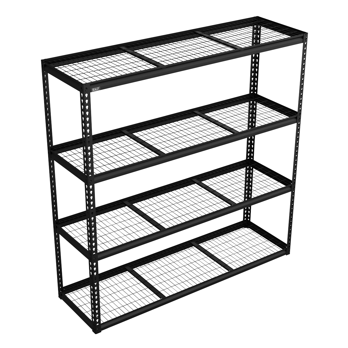 Heavy-Duty Modular Racking Unit with 4 Mesh Shelves 300kg Capacity Per Level APMR1