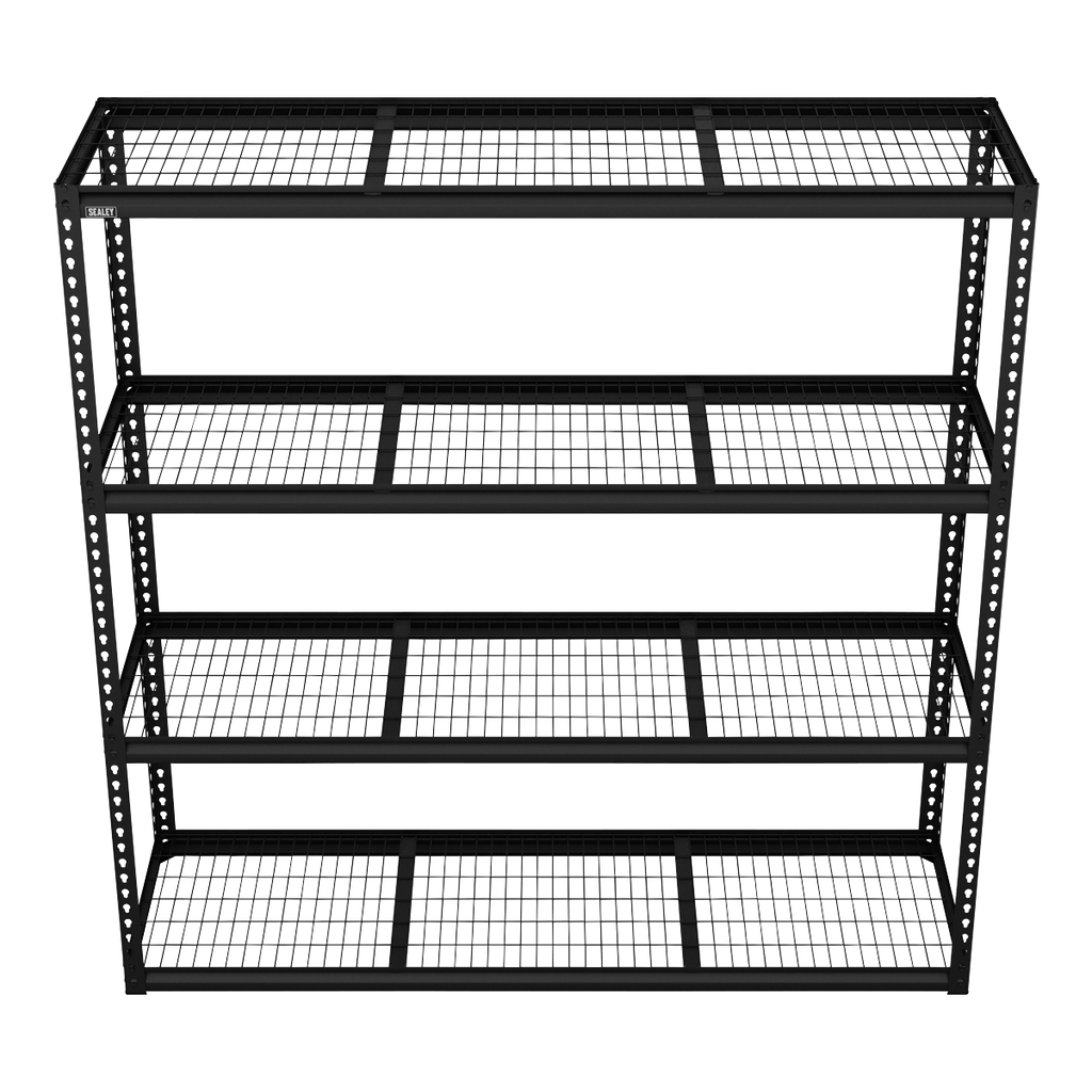 Heavy-Duty Modular Racking Unit with 4 Mesh Shelves 300kg Capacity Per Level APMR1