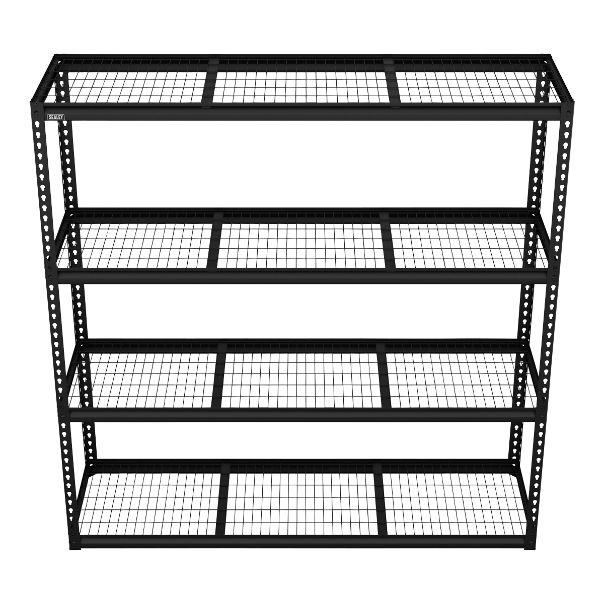 Heavy-Duty Modular Racking Unit with 4 Mesh Shelves 300kg Capacity Per Level APMR1