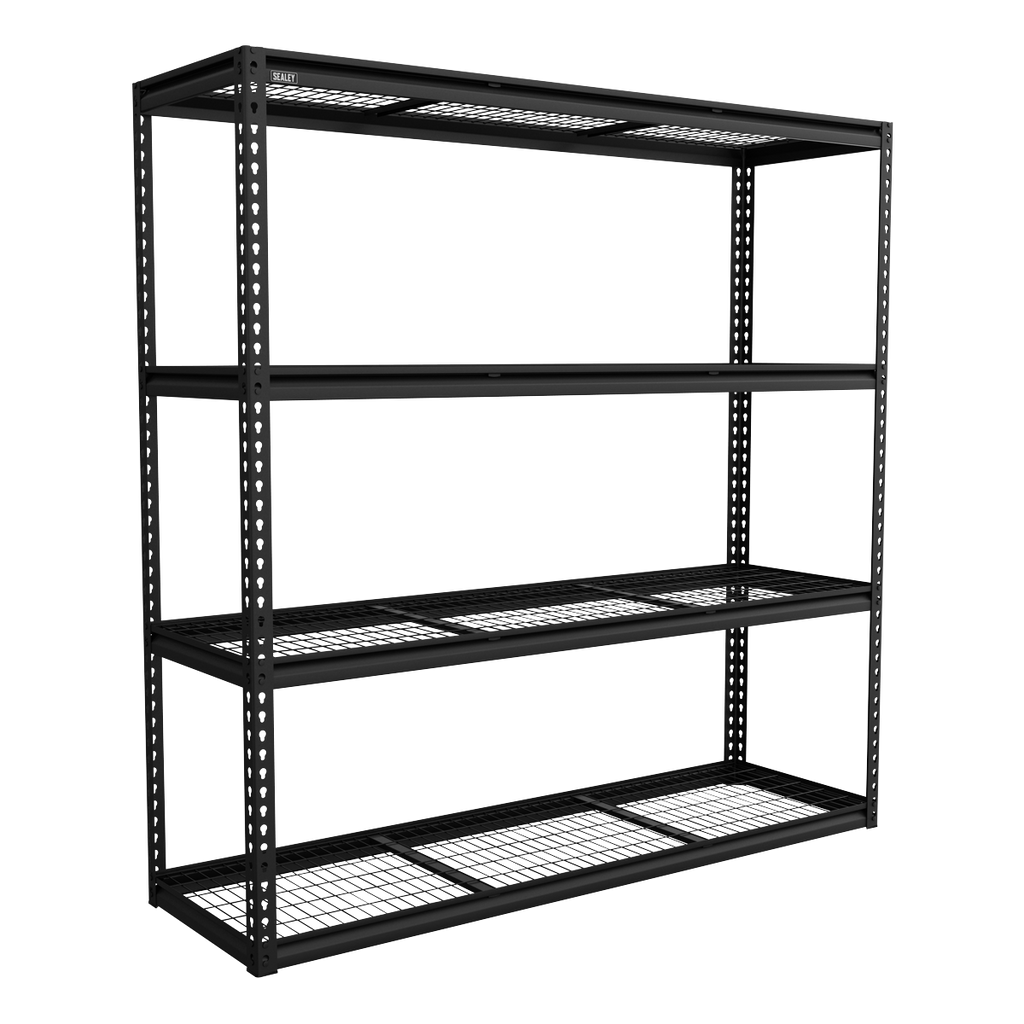 Heavy-Duty Modular Racking Unit with 4 Mesh Shelves 300kg Capacity Per Level APMR1