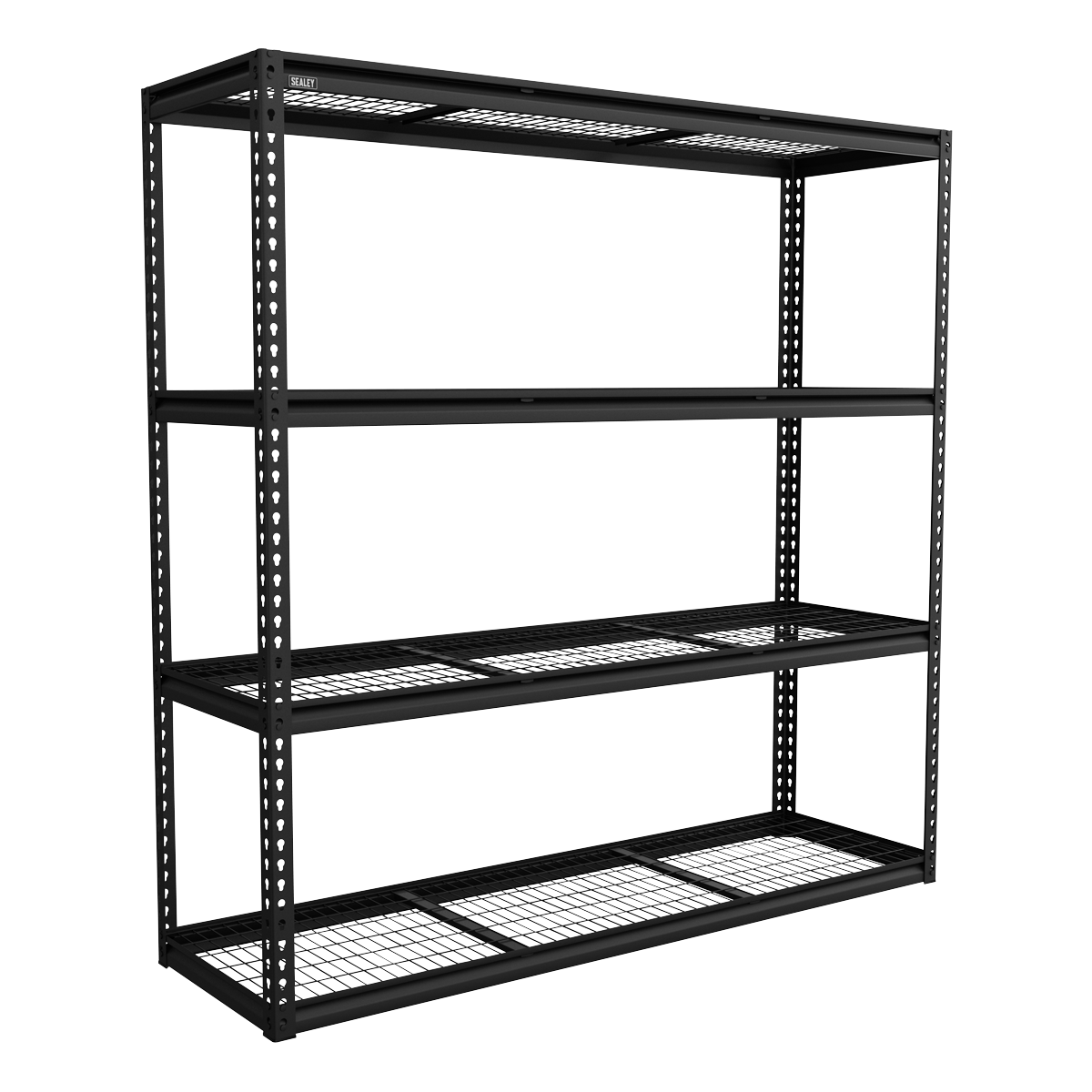 Heavy-Duty Modular Racking Unit with 4 Mesh Shelves 300kg Capacity Per Level APMR1