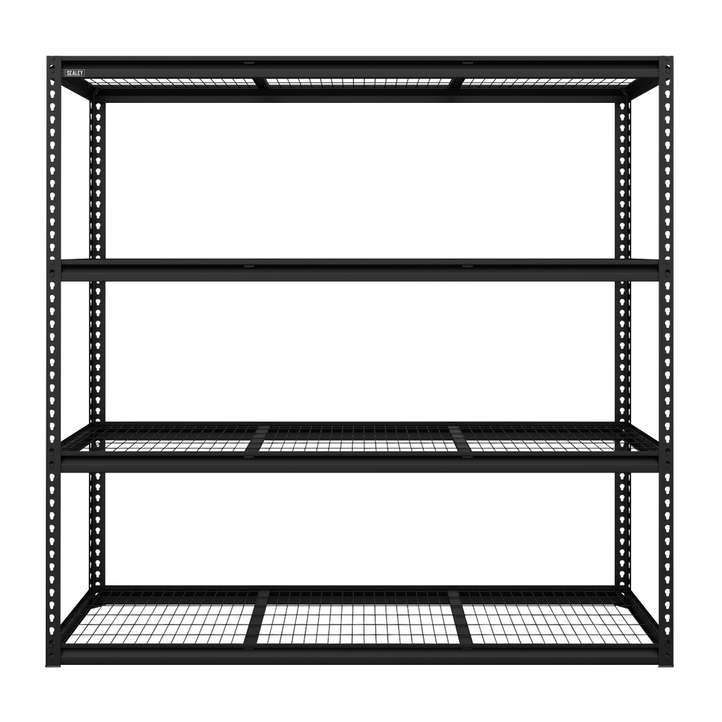 Heavy-Duty Modular Racking Unit with 4 Mesh Shelves 300kg Capacity Per Level APMR1