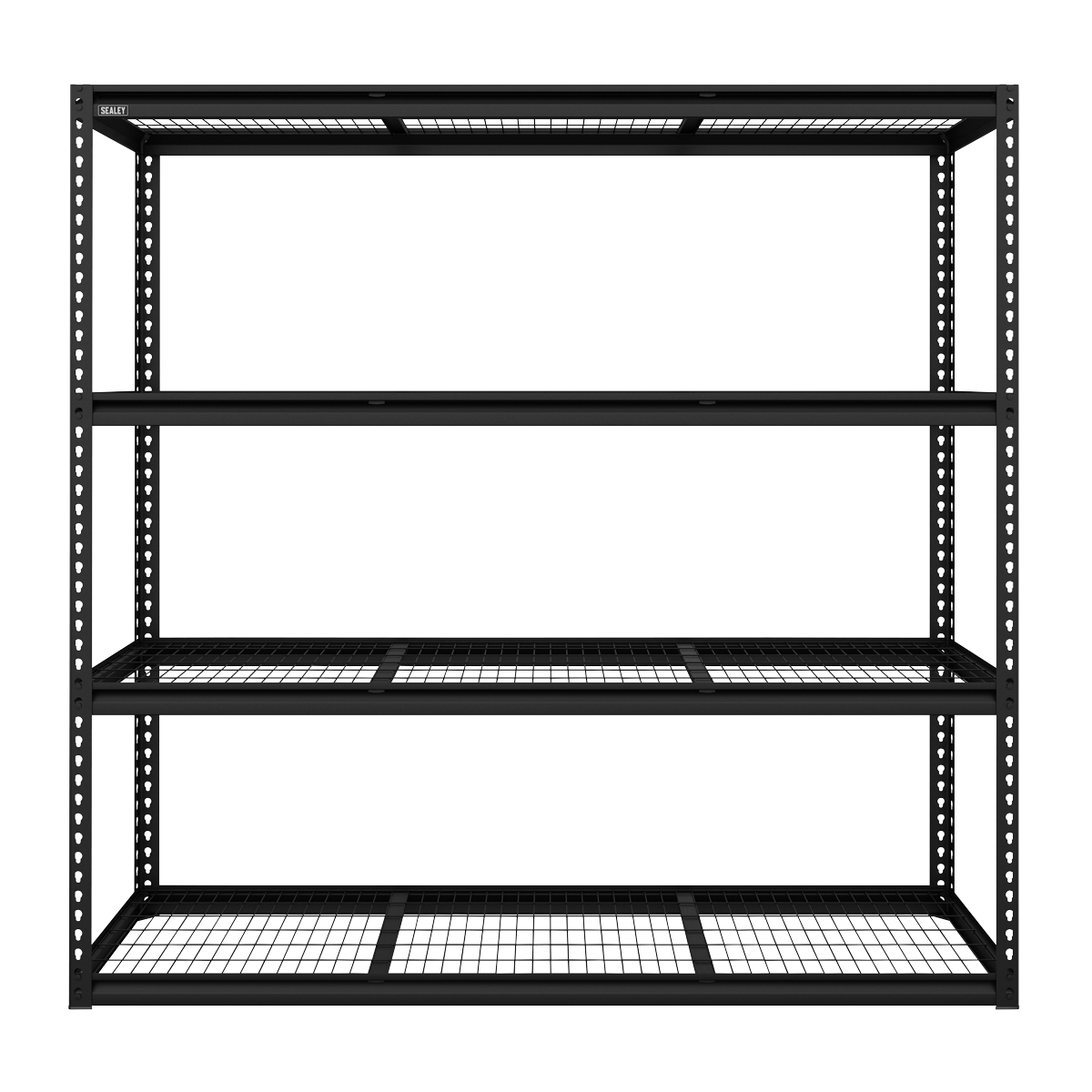 Heavy-Duty Modular Racking Unit with 4 Mesh Shelves 300kg Capacity Per Level APMR1