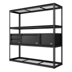 Heavy-Duty Modular 4-Tier Racking Kit with 3 Storage Units - 300kg Capacity Per Level APMRCOMBO1