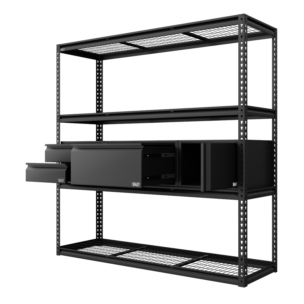 Heavy-Duty Modular 4-Tier Racking Kit with 3 Storage Units - 300kg Capacity Per Level APMRCOMBO1