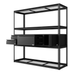 Heavy-Duty Modular 4-Tier Racking Kit with 3 Storage Units - 300kg Capacity Per Level APMRCOMBO1
