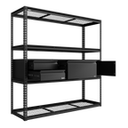 Heavy-Duty Modular 4-Tier Racking Kit with 3 Storage Units - 300kg Capacity Per Level APMRCOMBO1