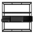 Heavy-Duty Modular 4-Tier Racking Kit with 3 Storage Units - 300kg Capacity Per Level APMRCOMBO1