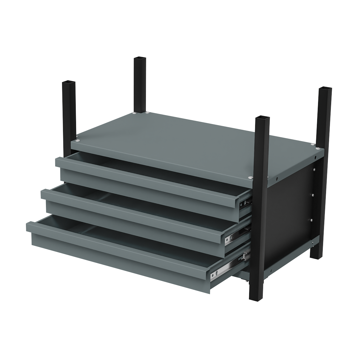 Modular Storage Mid Unit 3 Drawer & 1 Shelf 580mm APMRM2
