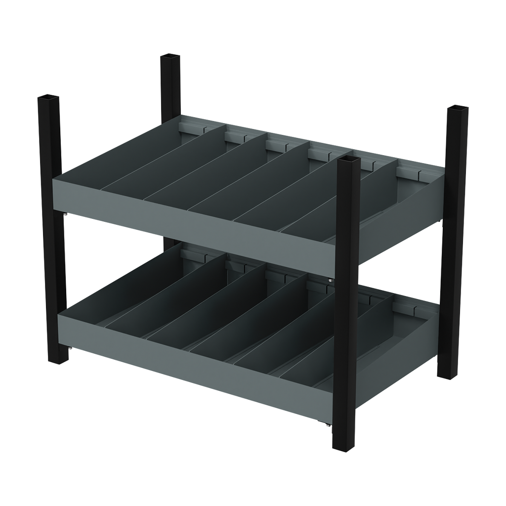 Modular Storage Mid Unit 2 Compartment Shelves 580mm APMRM4