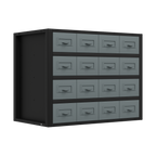 Modular Storage Mid Unit 16 Small Drawers 580mm APMRM5