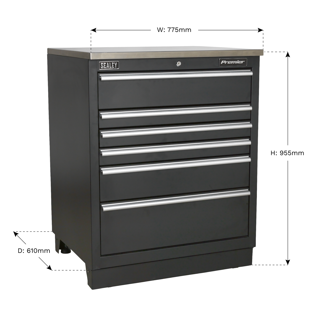 Heavy-Duty Modular Floor Cabinet 6 Drawer 775mm APMS03