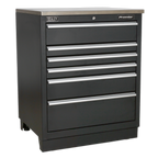 Corner Storage System with Hardwood Worktop 1.71m APMSCOMBO6W