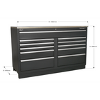Heavy-Duty Modular Floor Cabinet 11 Drawer 1550mm APMS04