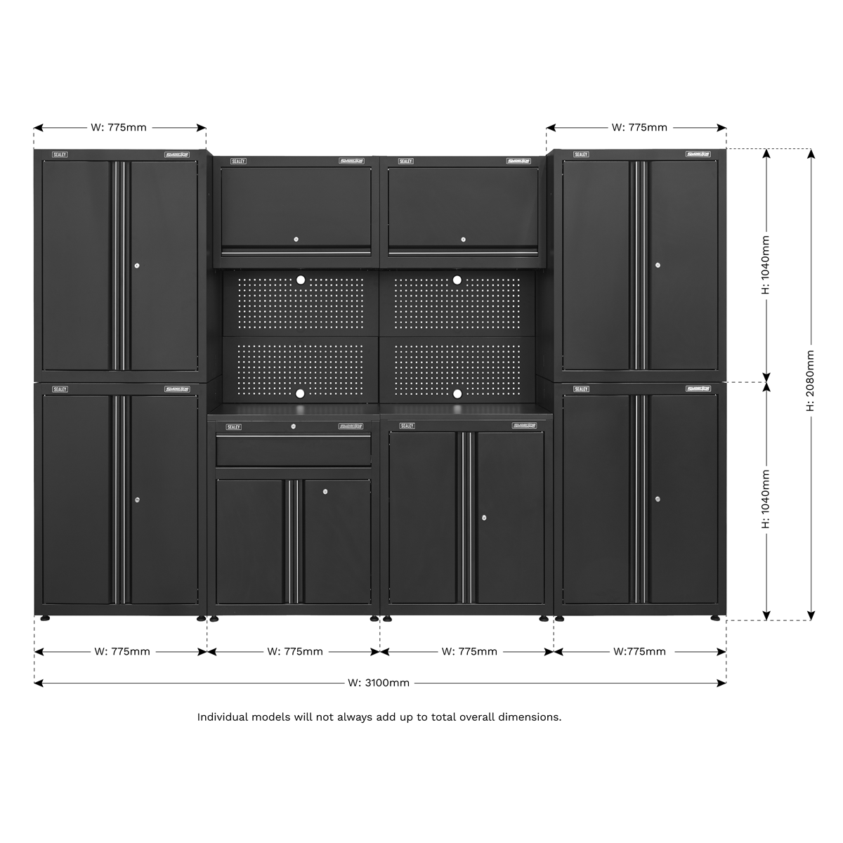 Rapid-Fit Modular Garage Storage System 3.1m APMS10HFP