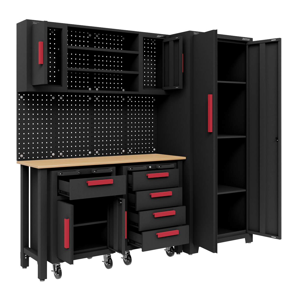 Complete Garage Storage System with 2 Mobile Trolleys APMS12OP
