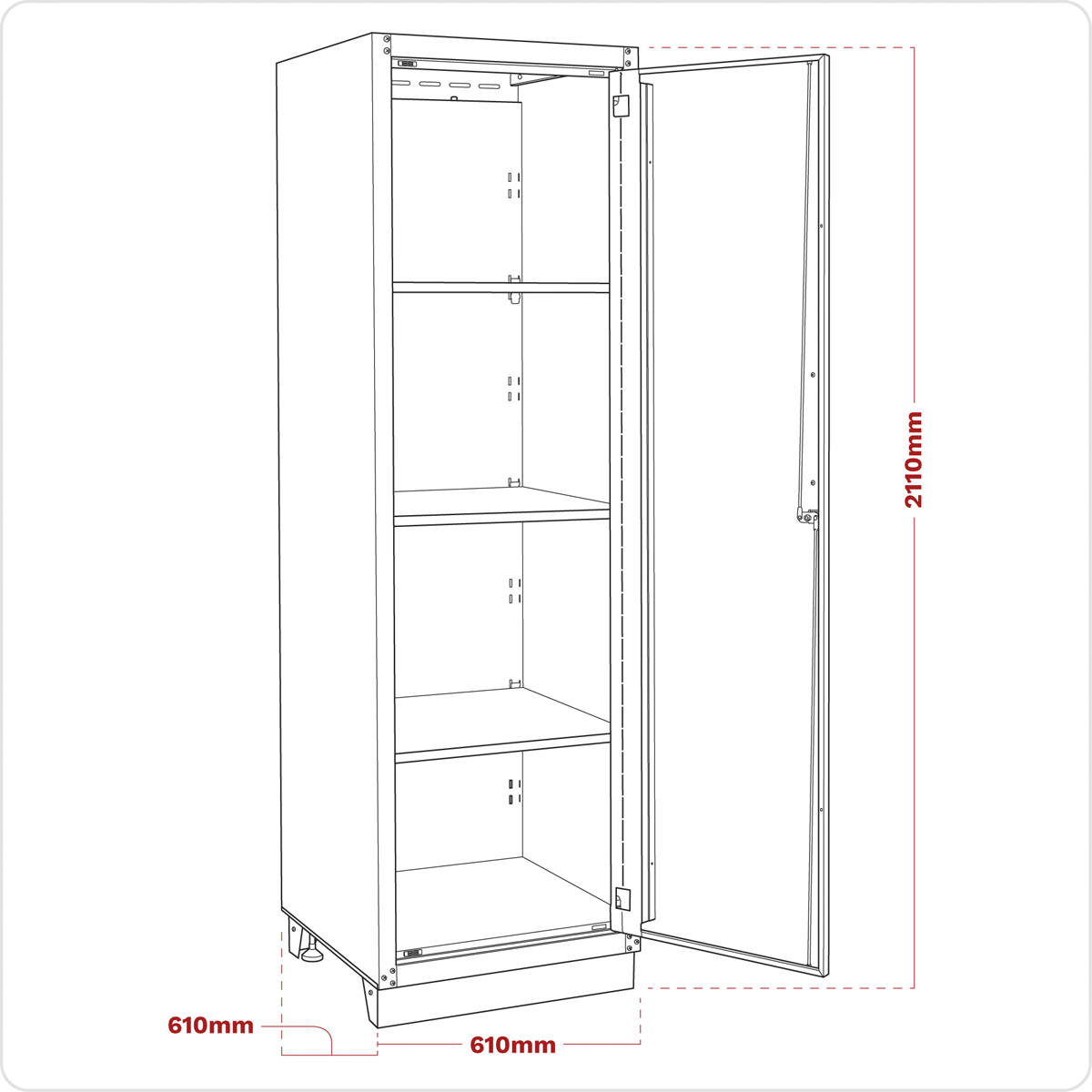 Heavy-Duty Modular Full Height Floor Cabinet 2110mm APMS21