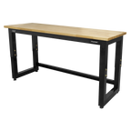 Heavy-Duty Steel Adjustable Workbench with Wooden Worktop 1830mm APMS22