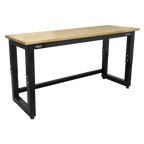 Heavy-Duty Steel Adjustable Workbench with Wooden Worktop 1830mm APMS22
