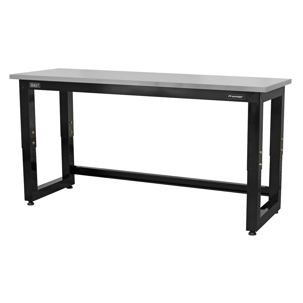 Heavy-Duty Steel Adjustable Workbench with Stainless Steel Worktop 1830mm APMS23