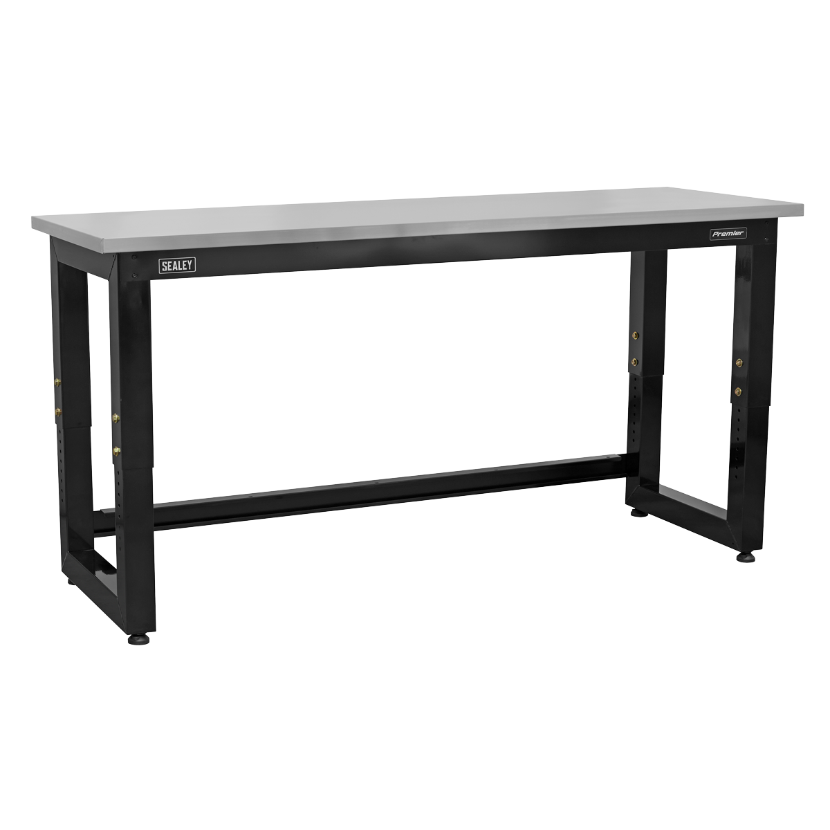 Heavy-Duty Steel Adjustable Workbench with Stainless Steel Worktop 1830mm APMS23