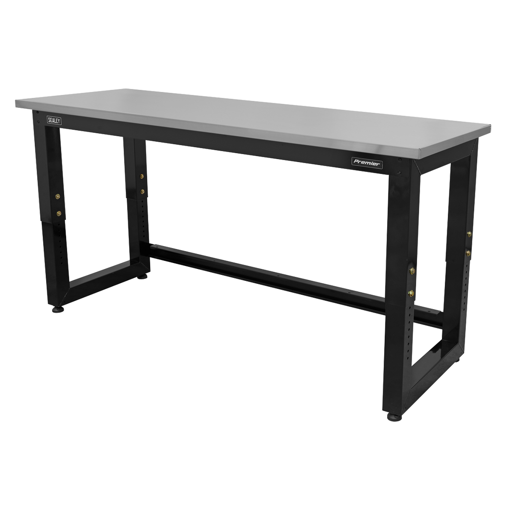 Heavy-Duty Steel Adjustable Workbench with Stainless Steel Worktop 1830mm APMS23