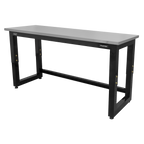 Heavy-Duty Steel Adjustable Workbench with Stainless Steel Worktop 1830mm APMS23