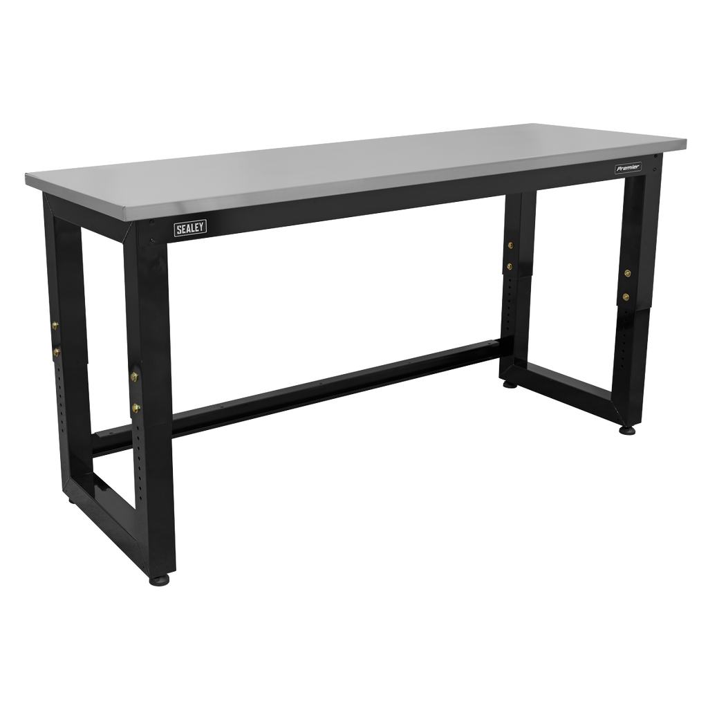 Heavy-Duty Steel Adjustable Workbench with Stainless Steel Worktop 1830mm APMS23