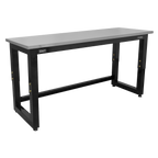 Heavy-Duty Steel Adjustable Workbench with Stainless Steel Worktop 1830mm APMS23