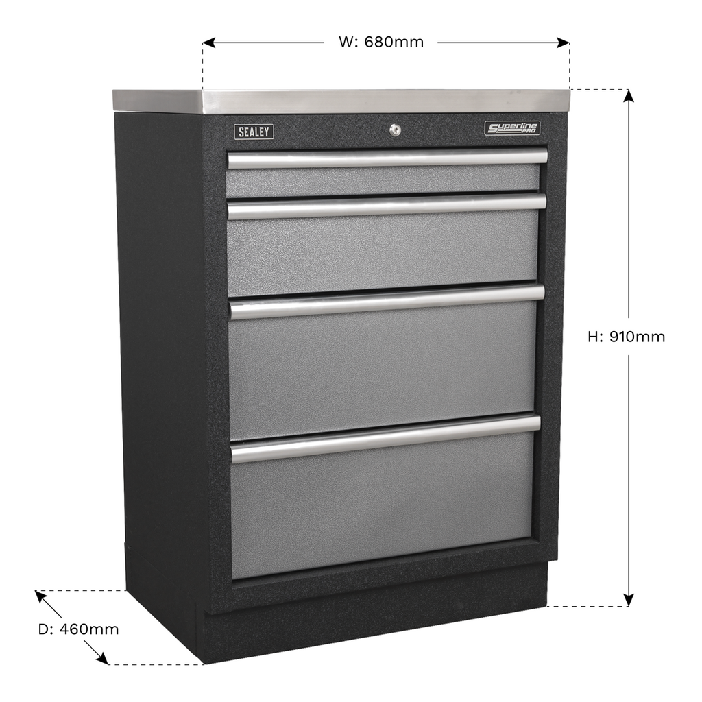 Modular Cabinet 4 Drawer 680mm APMS51