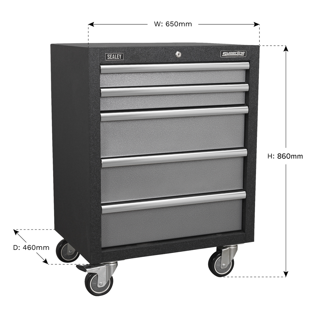 Modular Mobile Cabinet 5 Drawer 650mm APMS58