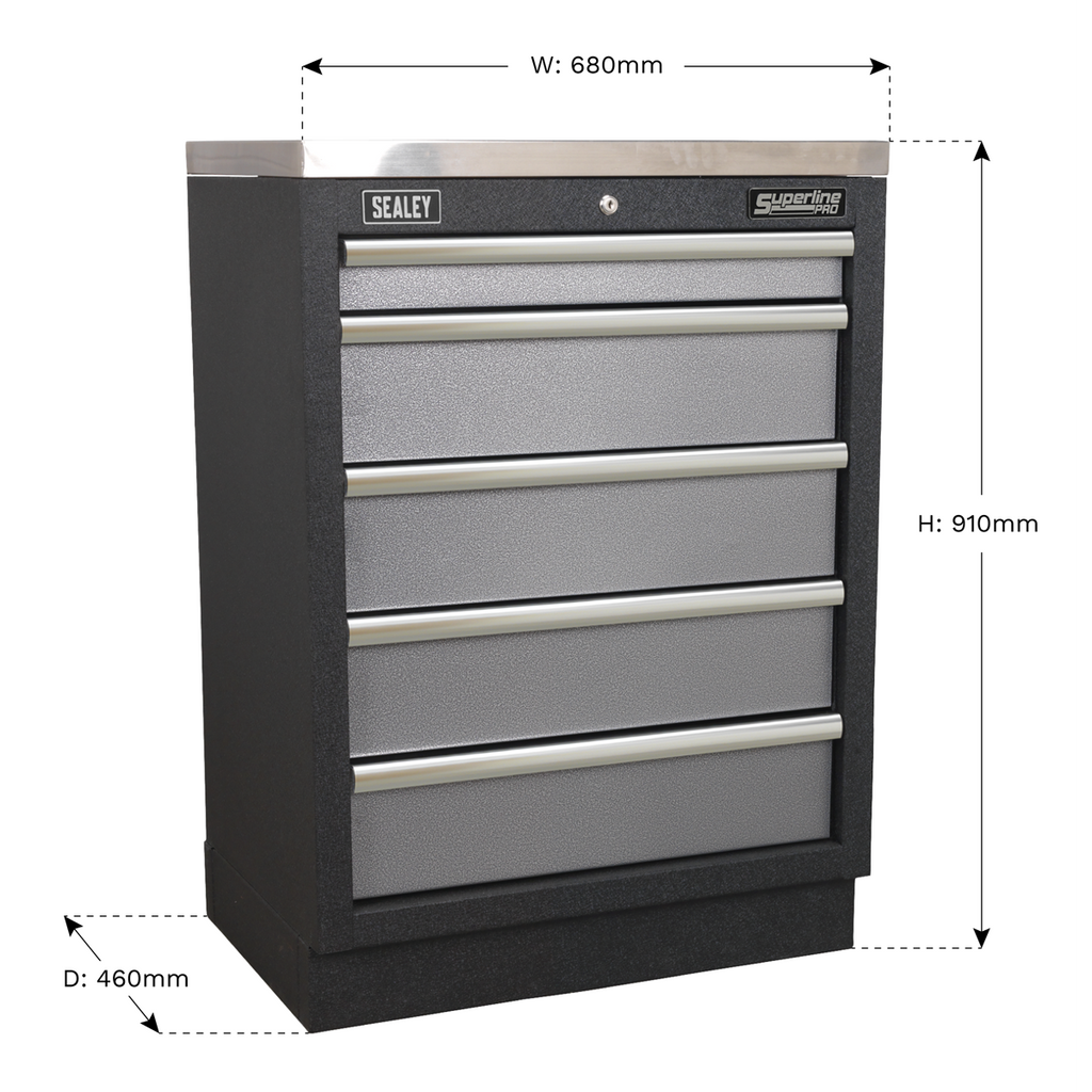 Modular Cabinet 5 Drawer 680mm APMS59
