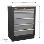 Modular Cabinet 5 Drawer 680mm APMS59