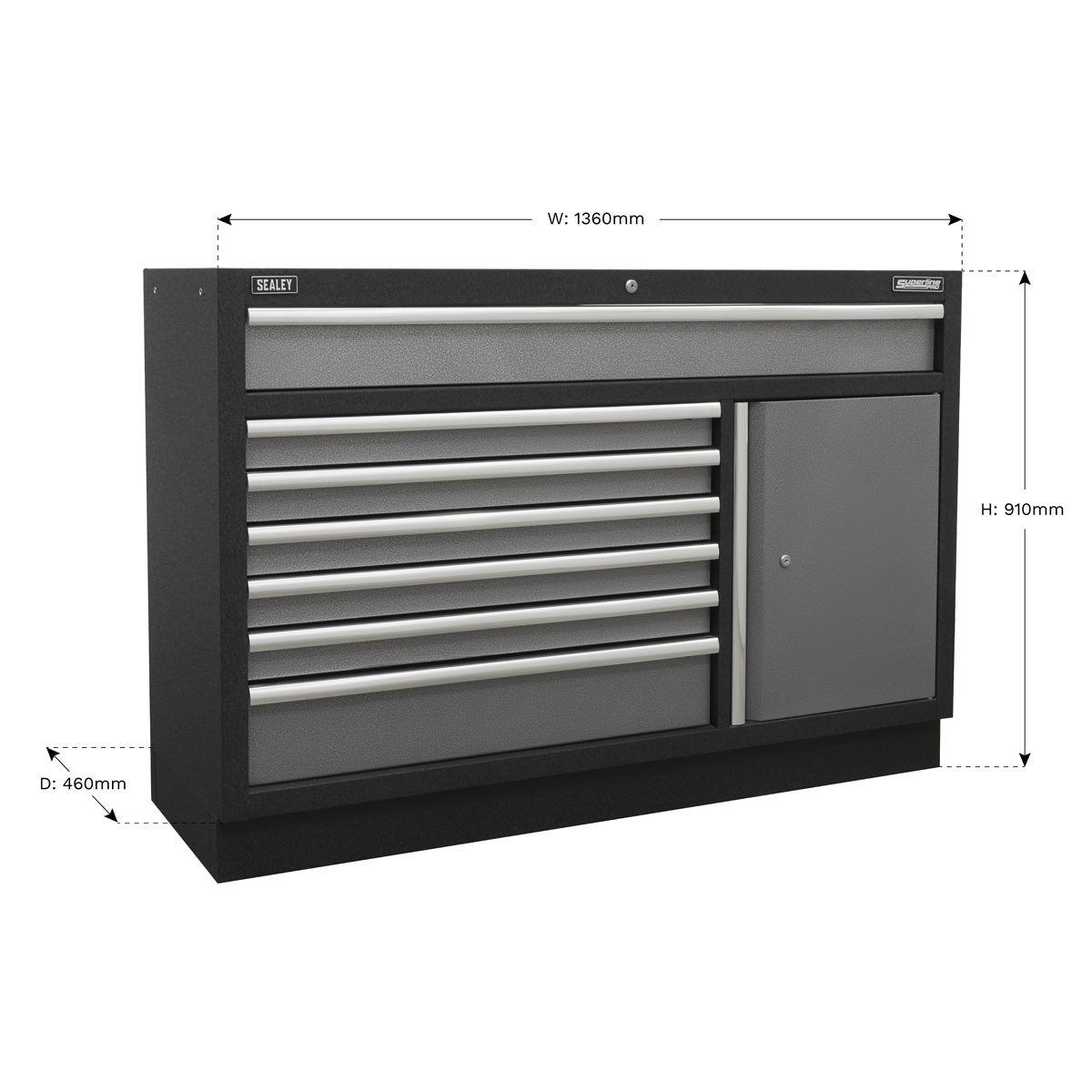 Modular Floor Cabinet 7 Drawer 1360mm APMS64