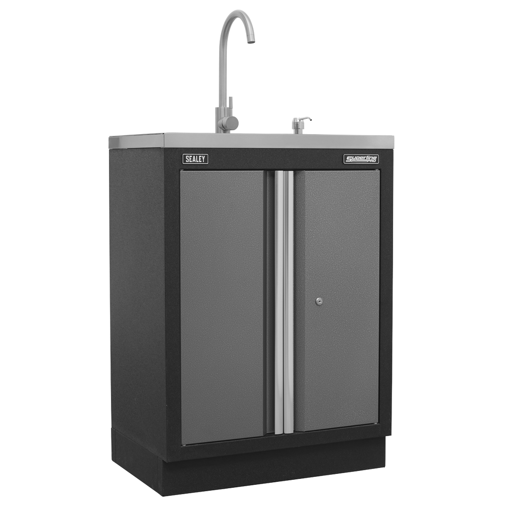 Storage System with Stainless Worktop 4.92m APMSSTACK17SS