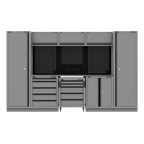 Storage System with Stainless Worktop 3.24m APMSBESTACK01SS