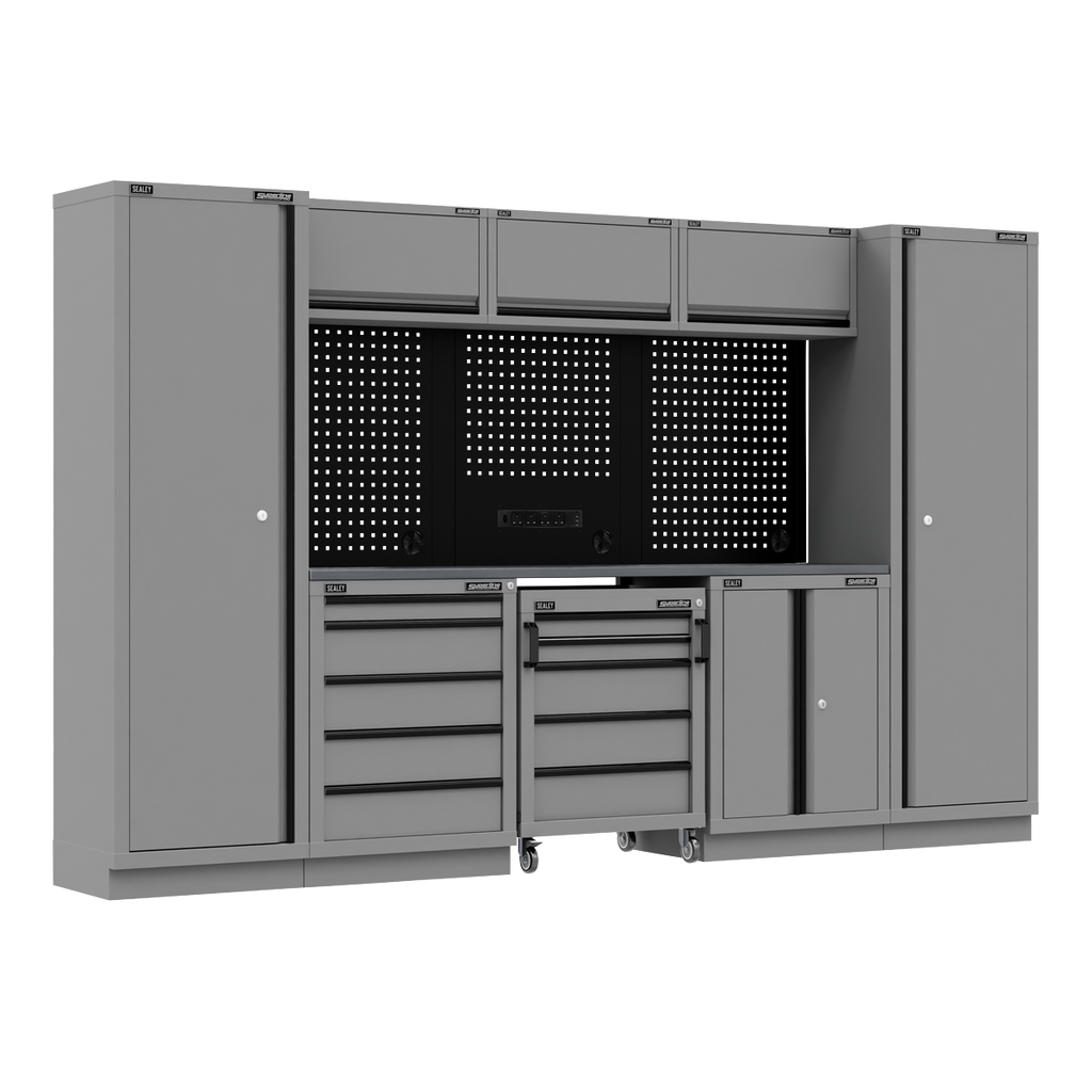 Storage System with Stainless Worktop 3.24m APMSBESTACK01SS