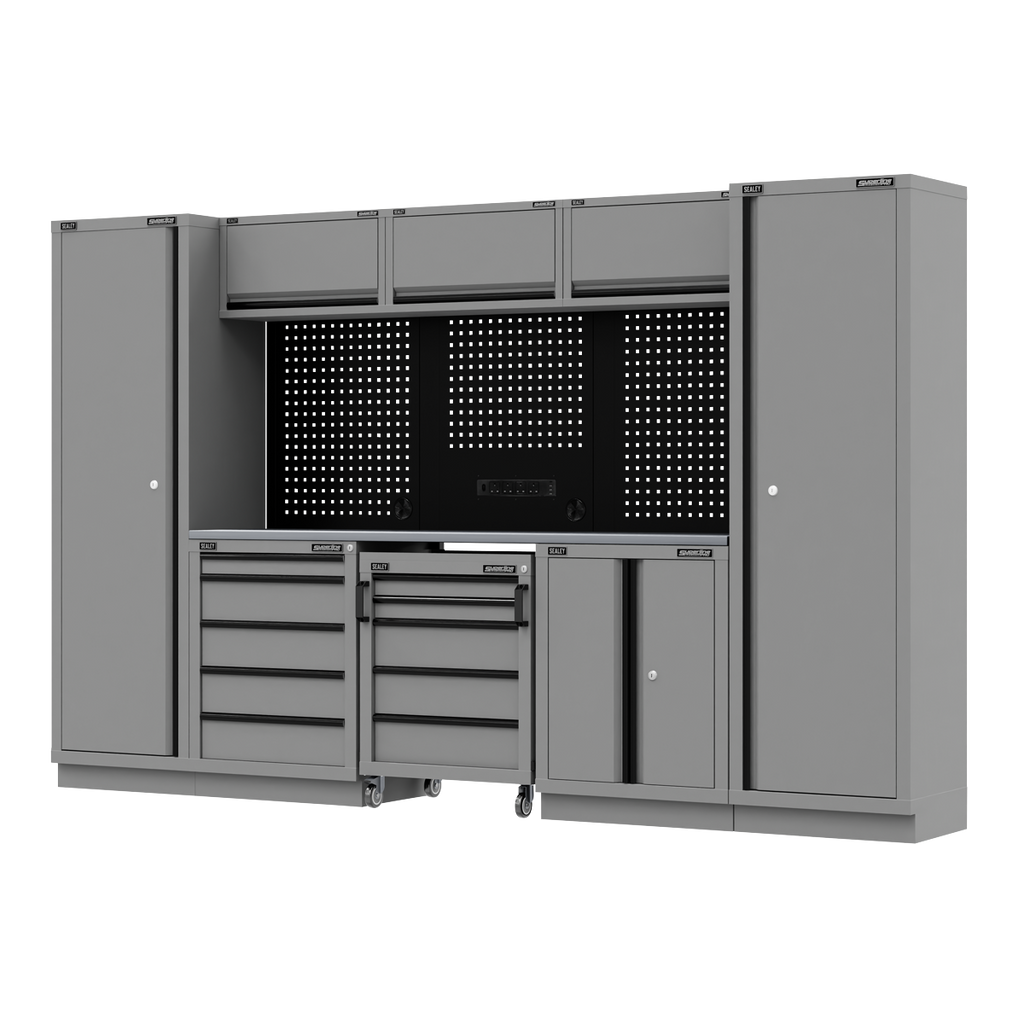 Storage System with Stainless Worktop 3.24m APMSBESTACK01SS