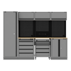 Storage System with Rubber Wood Worktop 2.64m APMSBESTACK02W
