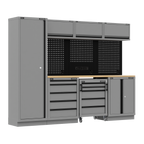 Storage System with Rubber Wood Worktop 2.64m APMSBESTACK02W