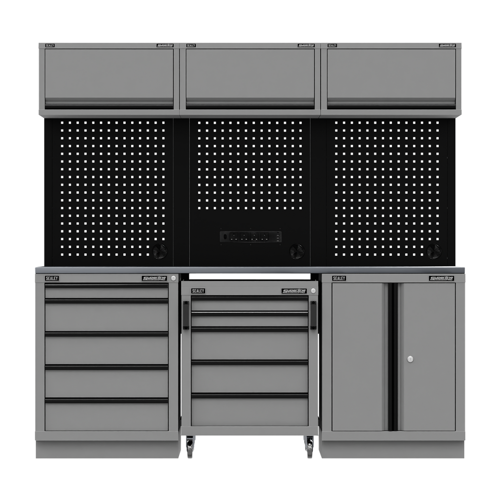 Storage System with Stainless Worktop 2.04m APMSBESTACK03SS