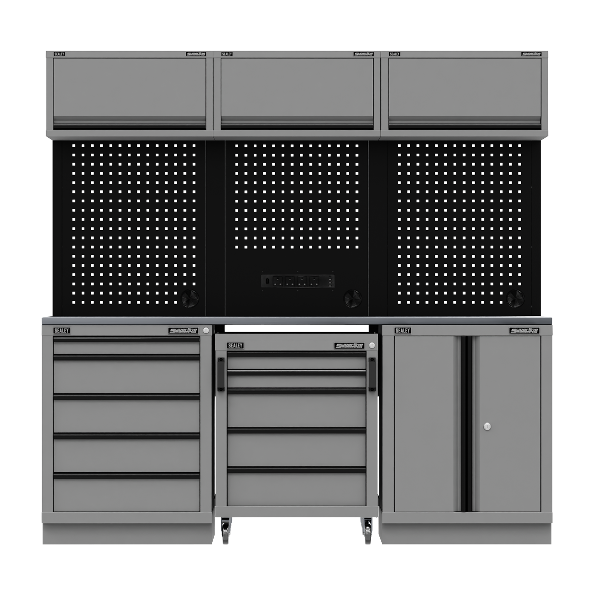 Storage System with Stainless Worktop 2.04m APMSBESTACK03SS