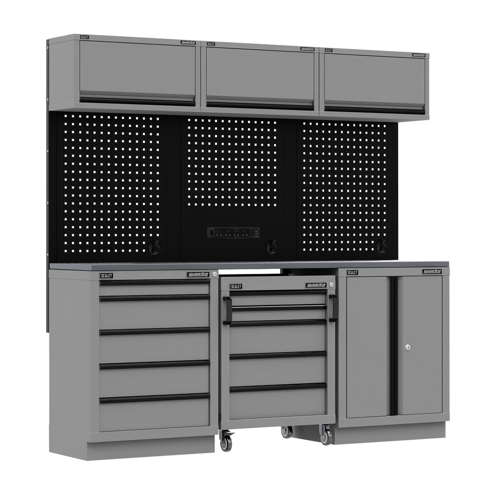 Storage System with Stainless Worktop 2.04m APMSBESTACK03SS