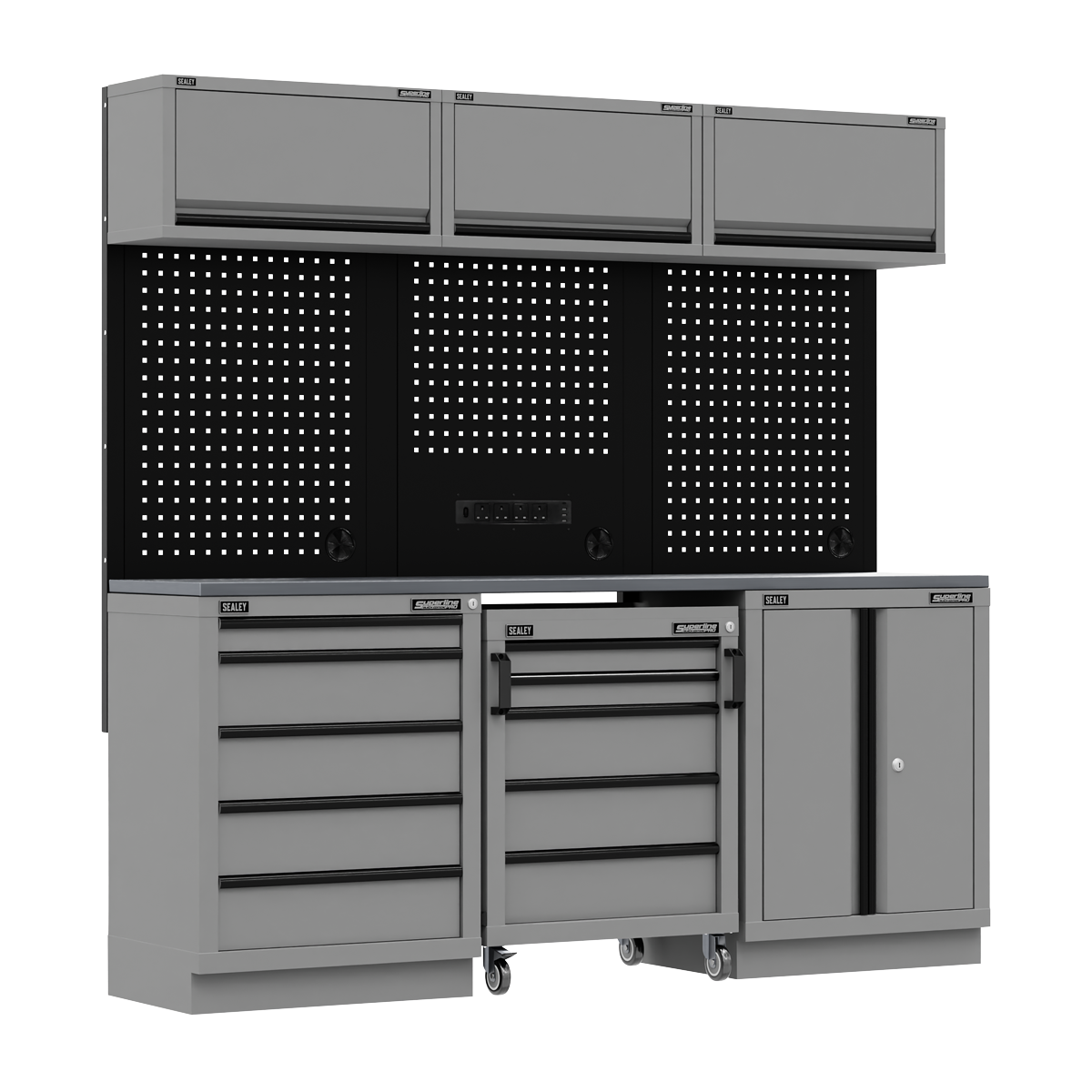Storage System with Stainless Worktop 2.04m APMSBESTACK03SS